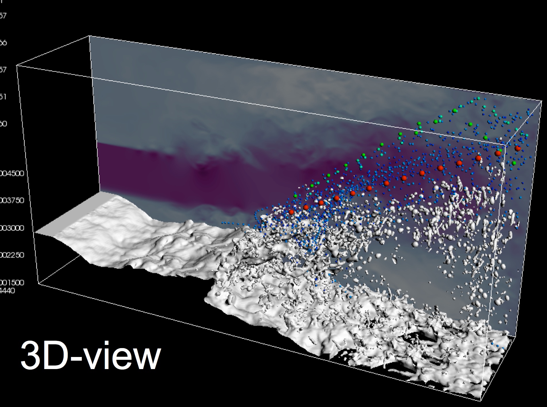 A simulation of an atomizing jet